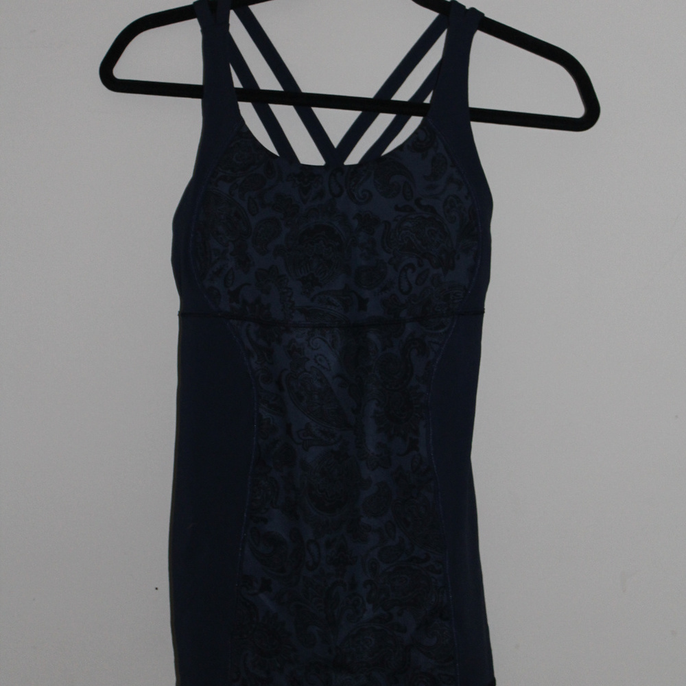 Lululemon Navy Paisley Athletic Tank top